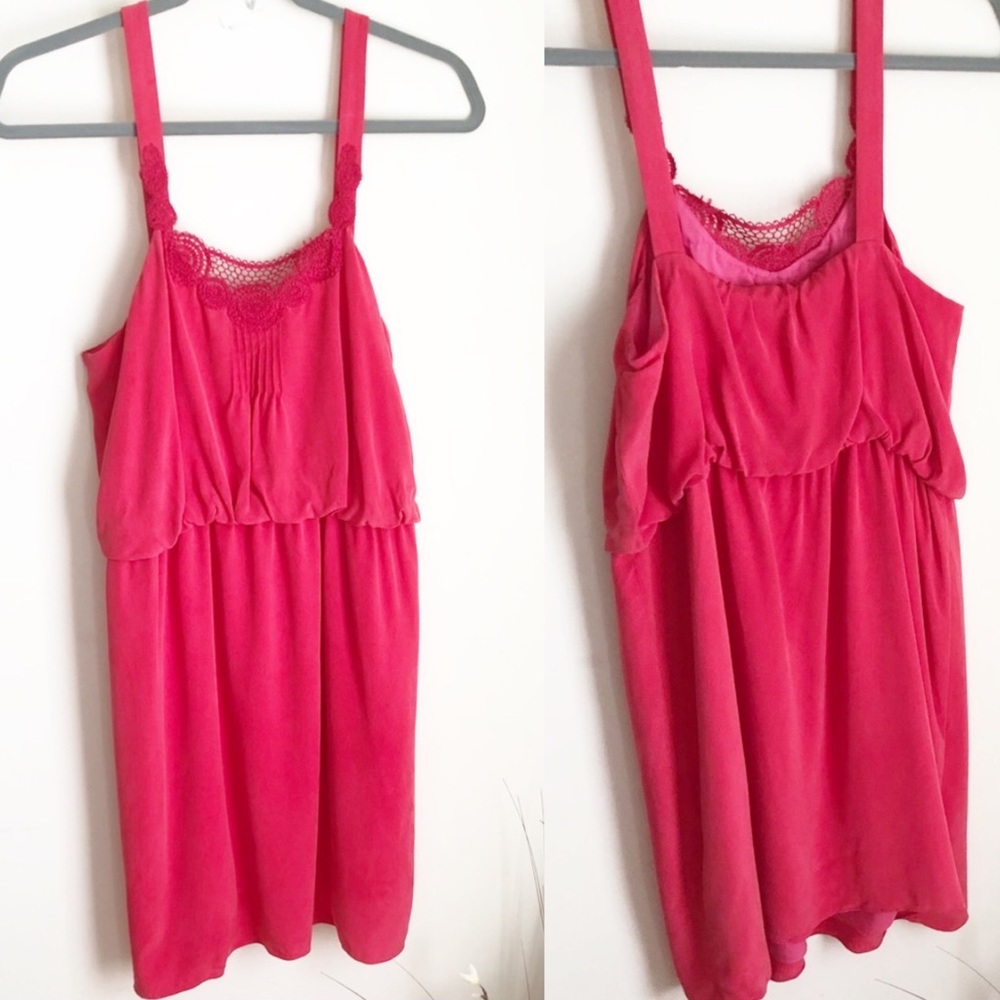 Tibi NY smoked silk pink mini dress